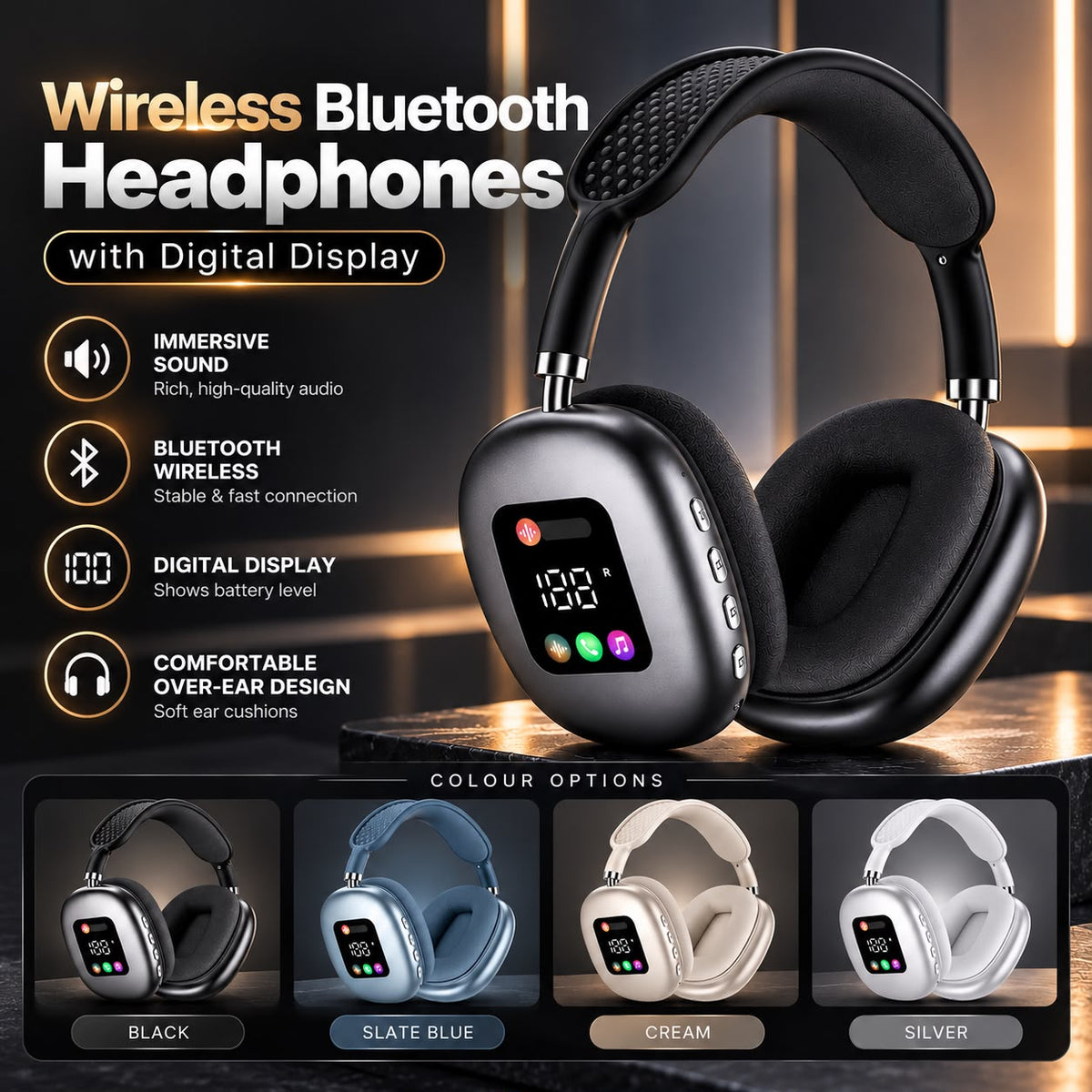 Wireless bluetooth headphones